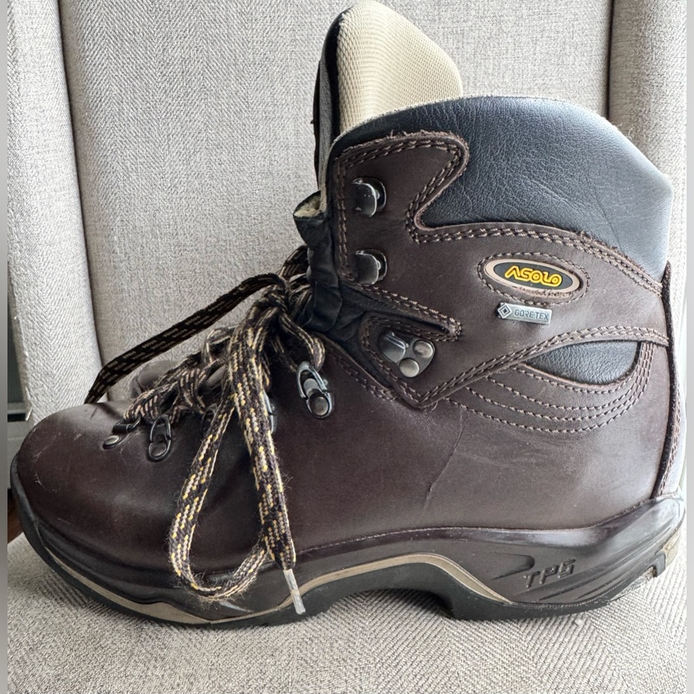 Asolo TPS 520 GV EVO Mens Size 9 Brown Outdoor Athletic Backpacking Hiking Boots